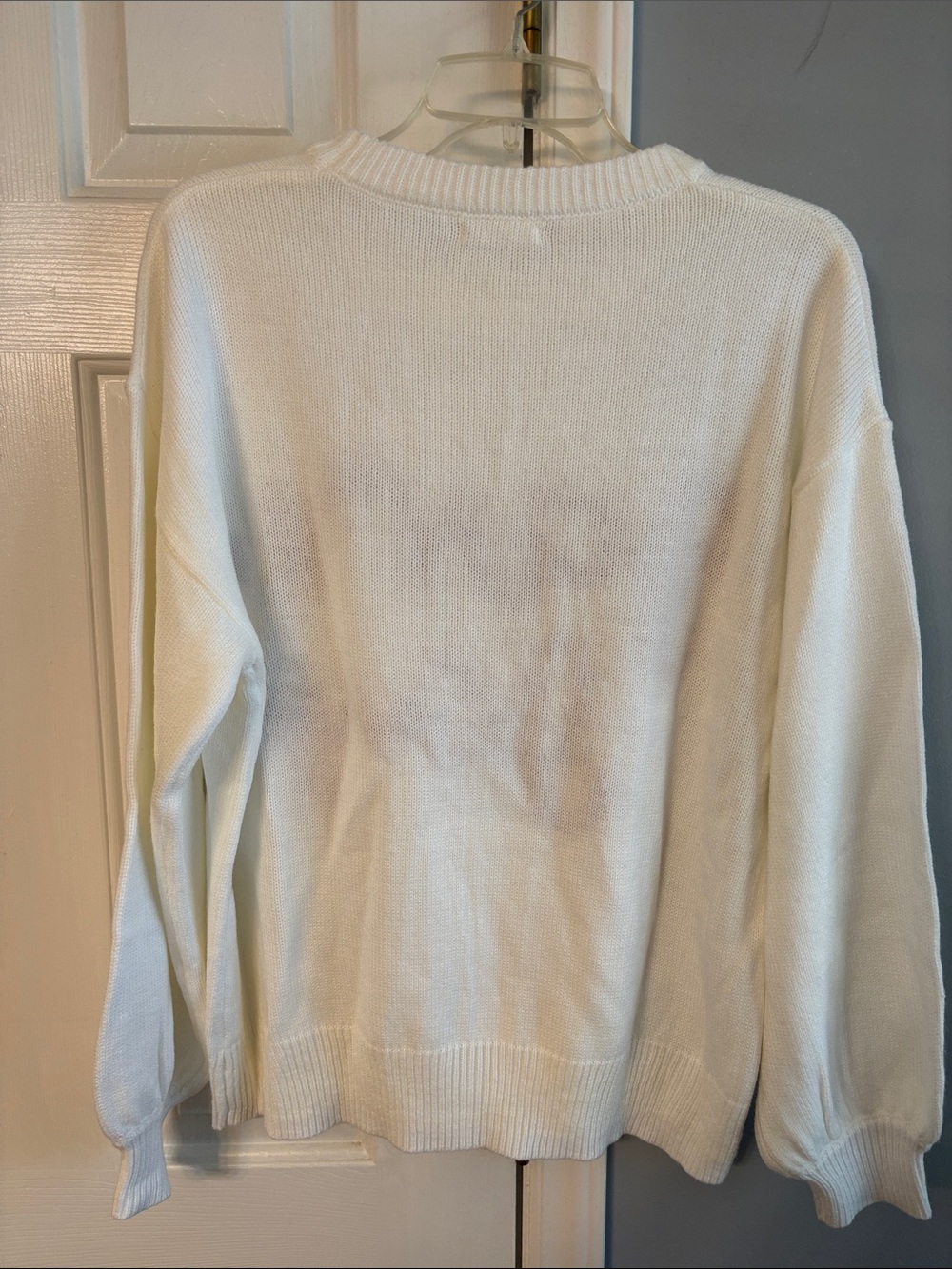 White Crewneck ‘Game Day’ Sweater with Red Script Logo - - Picture 4 of 6